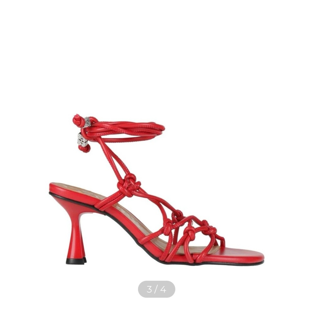 Ganni Red Knotted Heels - Picture 4 of 7